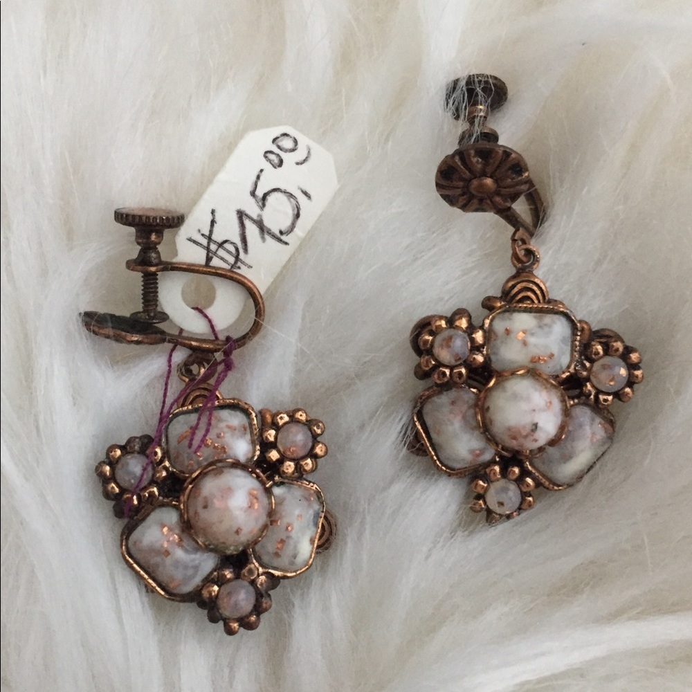 Sold ❌ Vintage Estate Opal Clip On Earrings